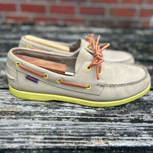Authentic Sebago Docksides Men’s Size 10M Leather Tan/Yellow Boat Shoes